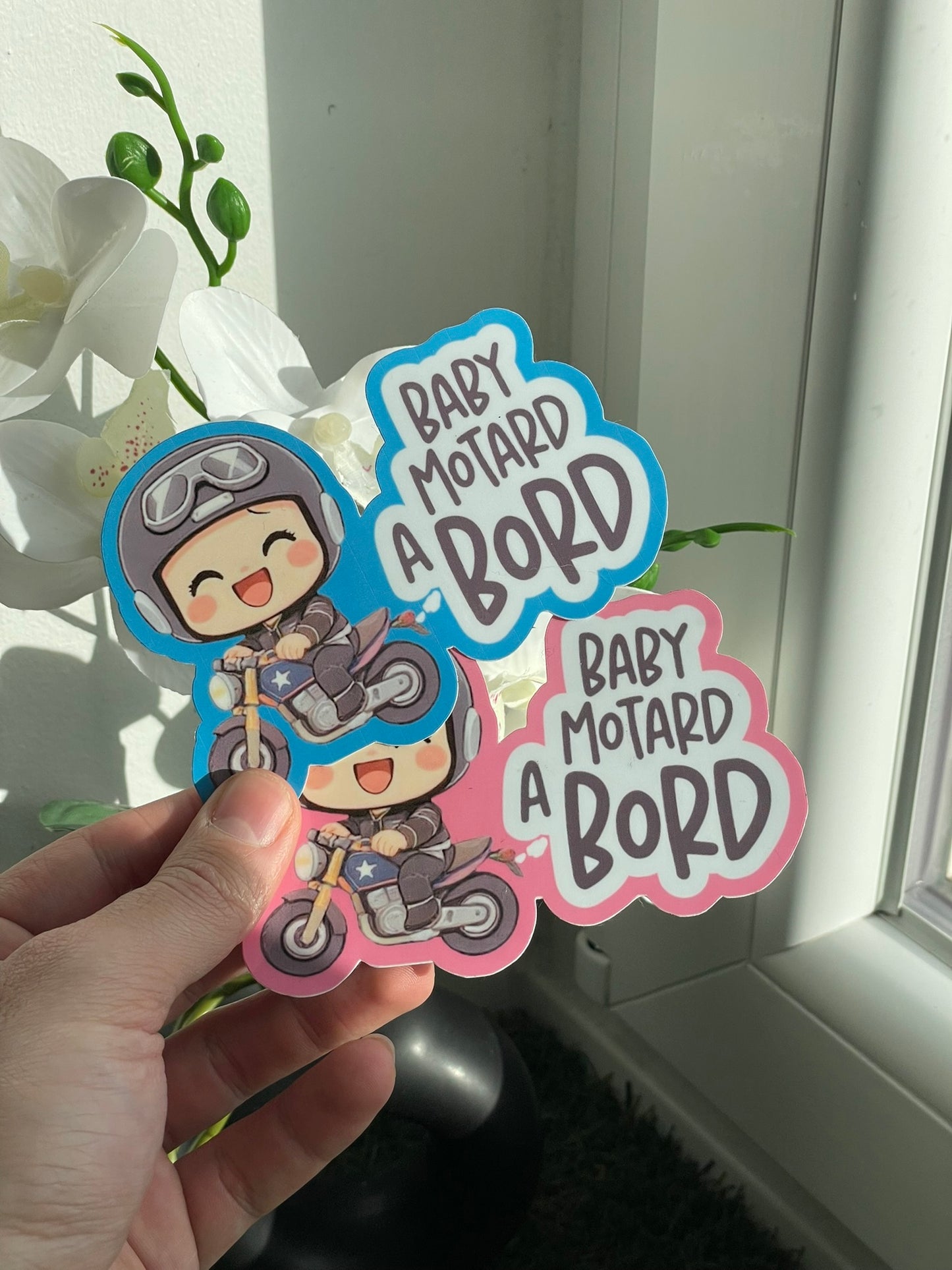 Stickers "Bébé à motard bord"