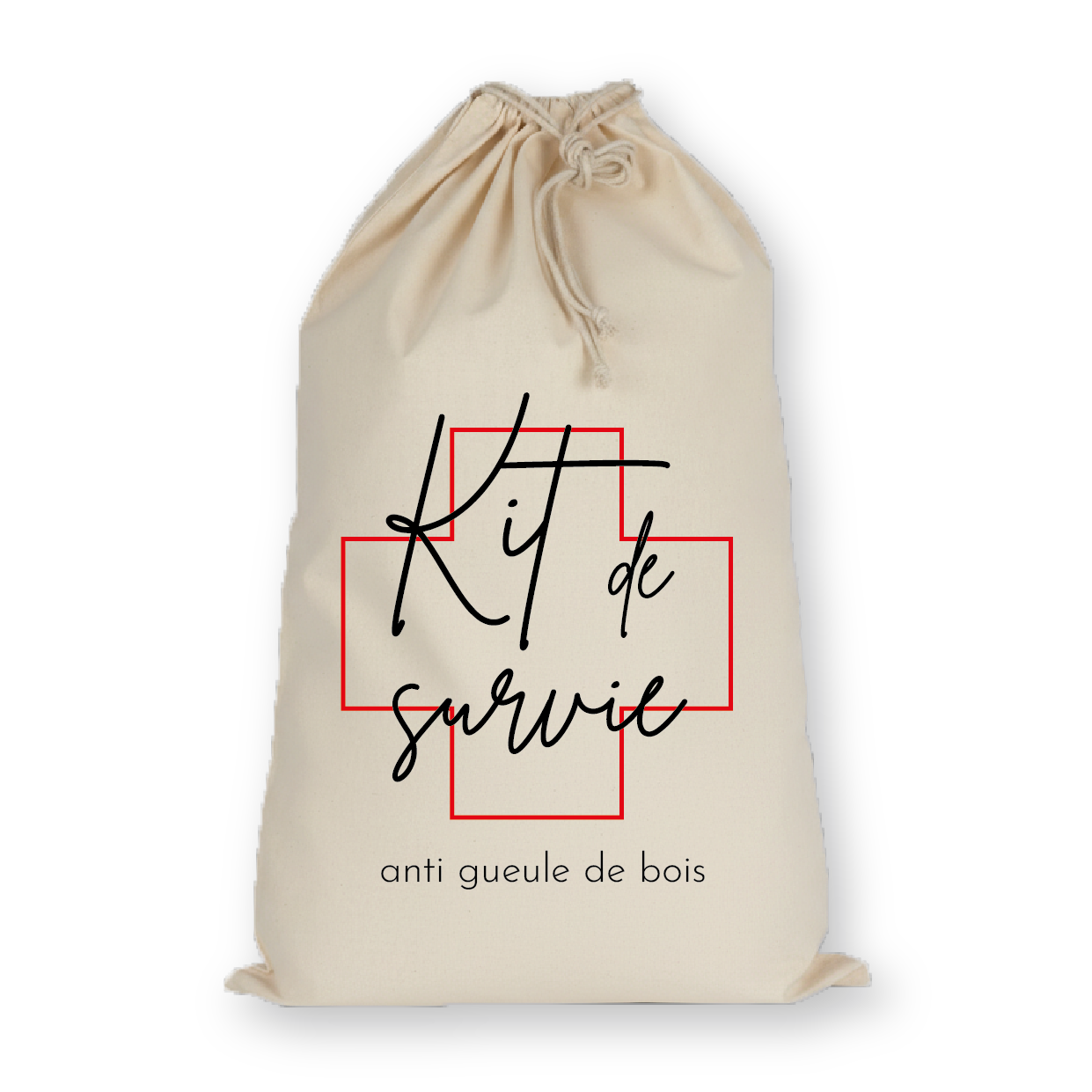 Pochon "Kit de survie" calligraphique