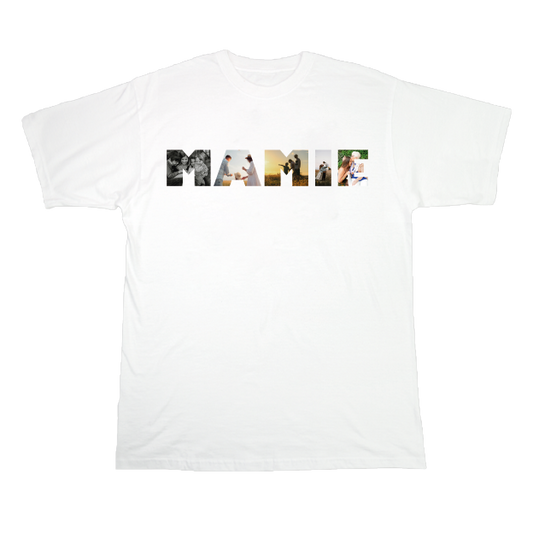 T-shirt "Un mot en photo" - MAMIE