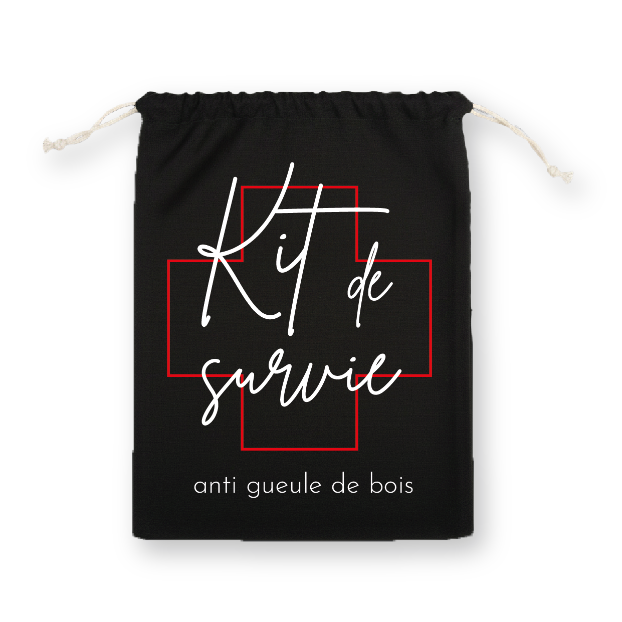 Pochon "Kit de survie" calligraphique