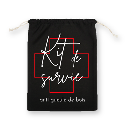 Pochon "Kit de survie" calligraphique