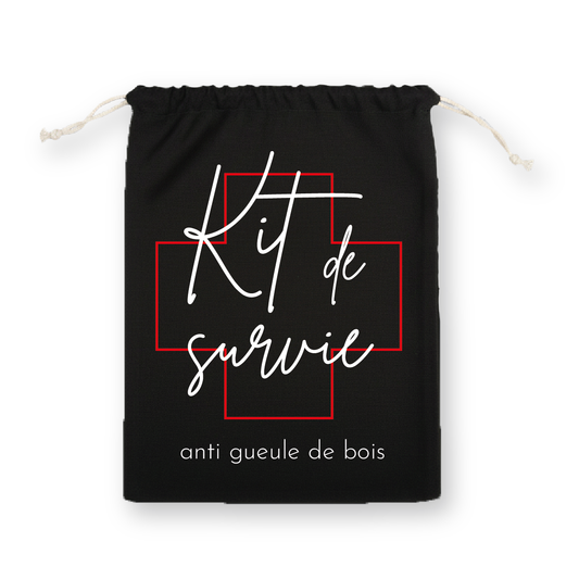 Pochon "Kit de survie" calligraphique