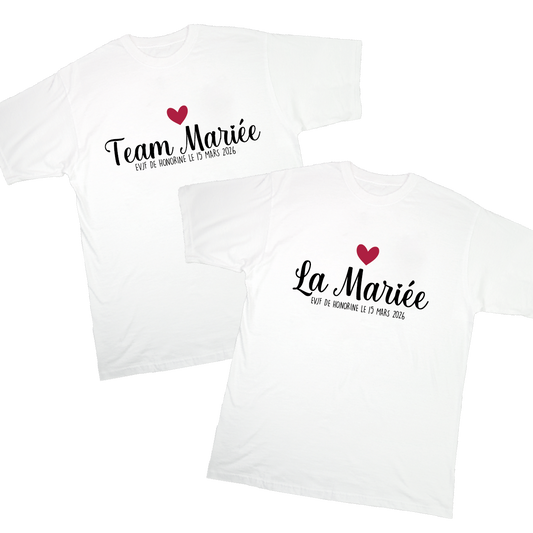 T-shirt Personnalisé "Team Mariée"